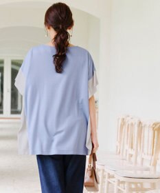 Tiaclasse 【洗える】配色カットソードルマントップス