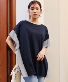 Tiaclasse 【洗える】配色カットソードルマントップス