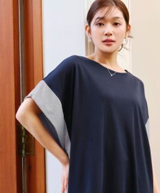 Tiaclasse 【洗える】配色カットソードルマントップス