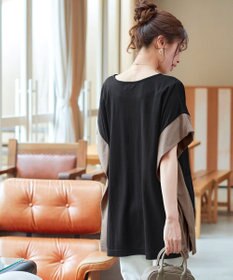 Tiaclasse 【洗える】配色カットソードルマントップス