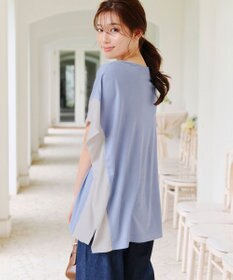 Tiaclasse 【洗える】配色カットソードルマントップス