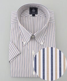 J.PRESS MEN 【WEB・一部店舗限定】オルタネートストライプ 半袖シャツ/B.D