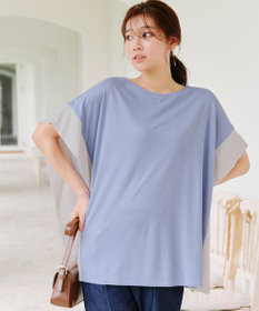 Tiaclasse 【洗える】配色カットソードルマントップス