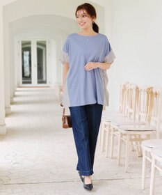 Tiaclasse 【洗える】配色カットソードルマントップス