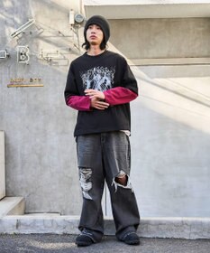 WEGO フェイクレイヤードグラフィックT（LS）