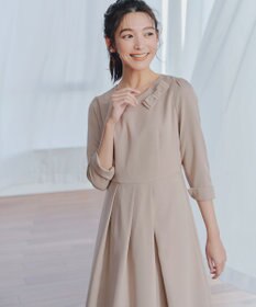 Tiaclasse 【3WAY】リボンブローチ＆ベルト付きフレアワンピース