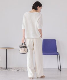 AMERICAN HOLIC 透かし編み半袖ニットプルオーバー