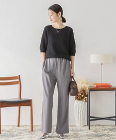 AMERICAN HOLIC 透かし編み半袖ニットプルオーバー