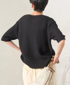 AMERICAN HOLIC 透かし編み半袖ニットプルオーバー