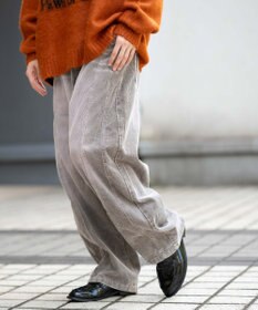 WEGO イージー3Dバレルレッグコーデュロイパンツ