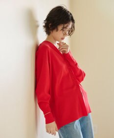 #Newans 【洗える】ファインボタンＶネックカーディガン