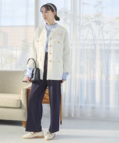 WEGO 【ANGIE VINTAGE/オケージョン対応 / セレモニー対応】ノーカラー ツイードジャケット