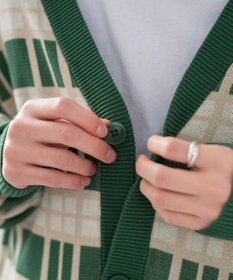 WEGO 【ユニセックス着用ITEM】オーバーフィットドライタッチパターンカーディガン