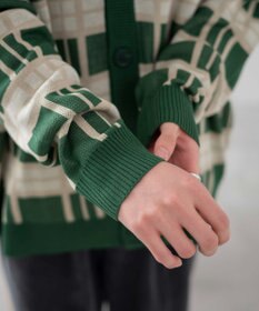 WEGO 【ユニセックス着用ITEM】オーバーフィットドライタッチパターンカーディガン