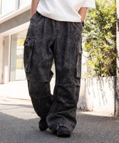 WEGO 【ユニセックス着用ITEM】デニムイージーカーゴパンツ