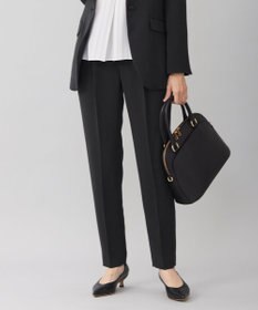 自由区 【セットアップ対応・洗える】トリアセダブルクロステーパード パンツ ブラック系