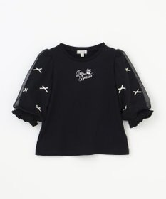 ANY KIDS リボン×チュール 七分袖Tシャツ