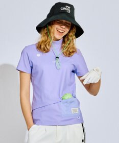 PW CIRCULUS 【UV遮蔽率99.5%  UVカット / 速乾 / ストレッチ】【WOMEN】ポケットモックT ゴルフウェア レディース パープル系