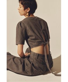 uncrave ライトデニム パフスリーブブラウス