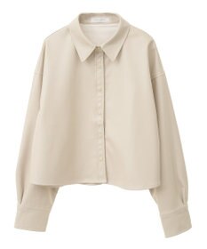 Green Parks ショート丈フェイクレザーシャツ