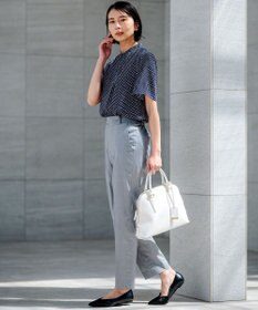 洗える/セットアップ対応】グロッシーコットンシャンブレー テーパード