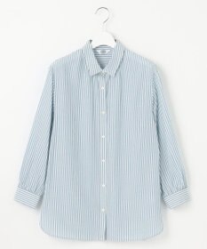 J.PRESS LADIES 【洗える】コットンアセVis ストライプ シャツカラー ブラウス