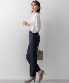 23区 L 【洗える】ウールライクカルゼ テーパードパンツ