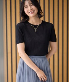 ANY 【2SET】ニットツインセット（半袖ニット＋Vネックカーデ）