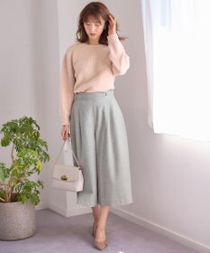 ANY SIS ホームスパンワイドクロップド パンツ