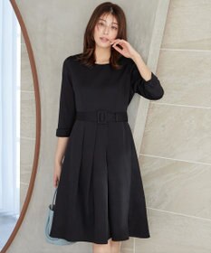 Tiaclasse 【3WAY】リボンブローチ＆ベルト付きフレアワンピース