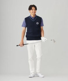 23区GOLF 【MEN】【ウォッシャブル】コットンブレンドニットベスト