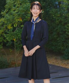 Tiaclasse 【3WAY】リボンブローチ＆ベルト付きフレアワンピース