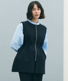 UNFILO 【セレモニー】BEAUTY FORM KNIT ZIPジレ ネイビー