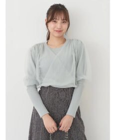 earth music&ecology チュールドッキングニットプルオーバー