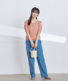 Tiaclasse 【洗える】ダイヤ柄編みサマーニットトップス