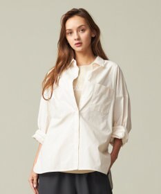 J.PRESS YORK STREET 【WOMEN】コットンタイプライター バックドレープブラウス