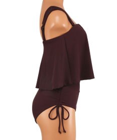 San-ai Resort（三愛水着楽園） インポートファブリック　ワンピ見えハイウエスト　ビキニ