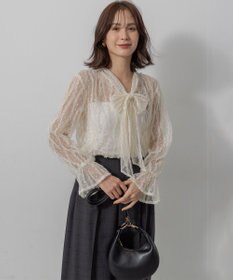 組曲 【前後着用可】チュールフリル ブラウス