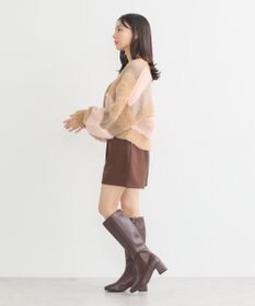 earth music&ecology フェザーミックスインターシャカーディガン