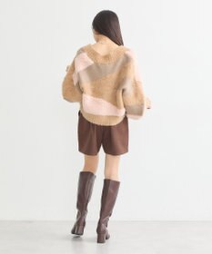 earth music&ecology フェザーミックスインターシャカーディガン