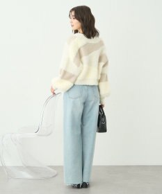 earth music&ecology フェザーミックスインターシャカーディガン