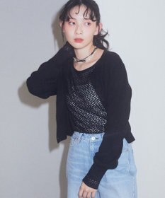 earth music&ecology ミニケーブルコンパクトカーディガン