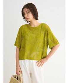 Green Parks 花柄メッシュニットプルオーバー