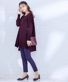 Tiaclasse 【洗える】重ね着風大人ニットチュニック