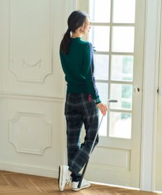 23区GOLF 【WOMEN】レーヨンストレッチカラーブロックニット