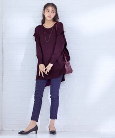 Tiaclasse 【洗える】重ね着風大人ニットチュニック