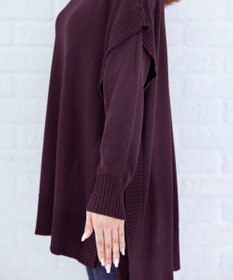 Tiaclasse 【洗える】重ね着風大人ニットチュニック