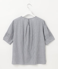 J.PRESS LADIES 【洗える】BEZ空羽ストライプ クルーネック ブラウス