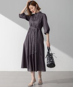 23区 L 【洗える】ラスターローン フロントタック ワンピース