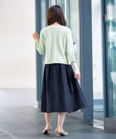 Tiaclasse L 【洗える】ミラノリブ編みが大人上品なリボンニットカーディガン